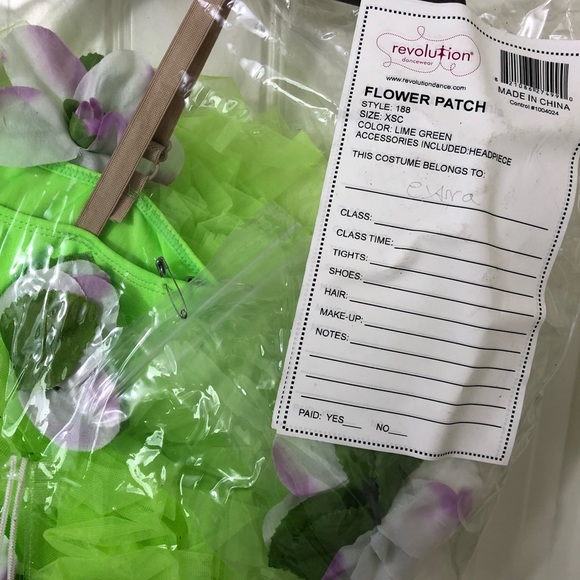 Revolution Dance Lime Green Costume Flower Patch - Picture 6 of 6